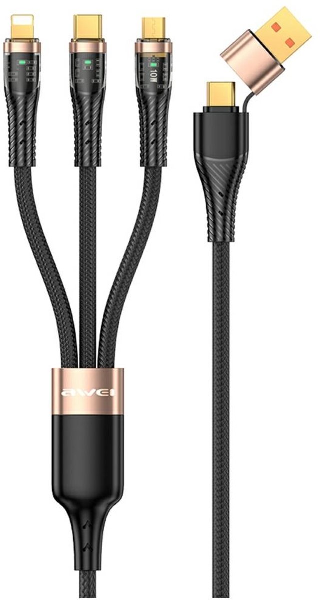 Awei Usb-C Naar Lightning Kabel 100W Voor Iphone 12 13 14 15 Snel Opladen