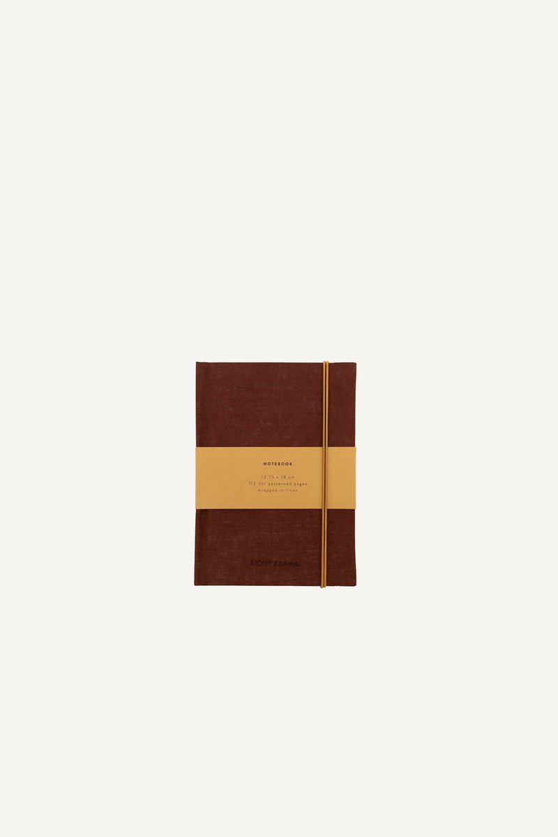 Monk & Anna notitieboek S | Linnen | Hardcover | Mahogany