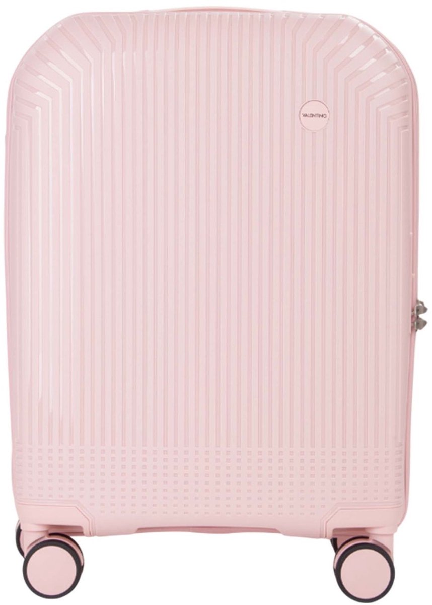 VALENTINO trolley Wood Carry On Suitcase Cipria roze 56cm