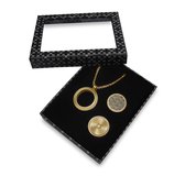 Coffret Cadeau LOCKits - 989900078 - Pendentif en Acier Inoxydable avec Chaîne - Pièce Élégante & Motif Cercle - Doré