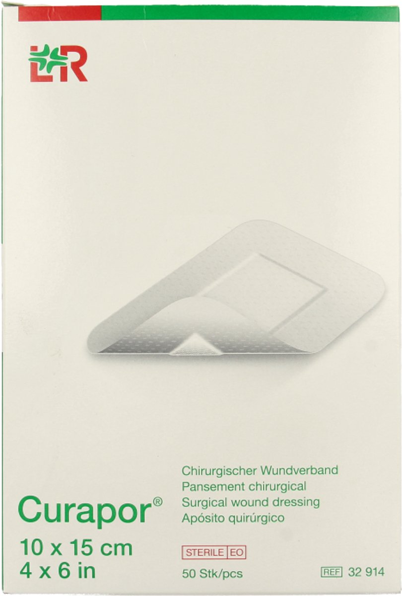 Goedkoopste Curapor Wondpleister 10 x 15cm steriel 50 Stuks