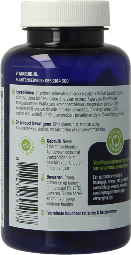 Vitakruid Multi Dag vrouw Voedingssupplement - 90 tabletten