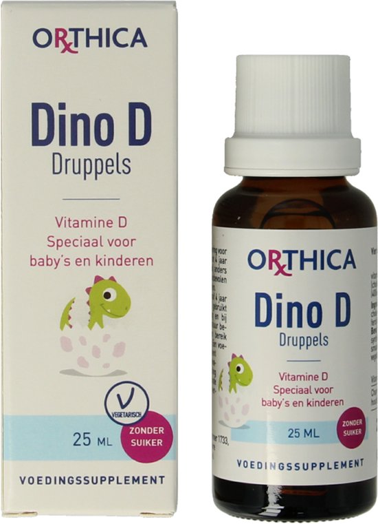 Orthica Dino D Druppels - vitamine D3 voor baby en kind - 25 ml