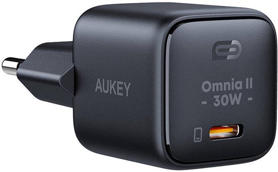 B1l Key Aukey Oplader PA-B1L - USB-C - 30W - GaN-technologie - Zwart | bol