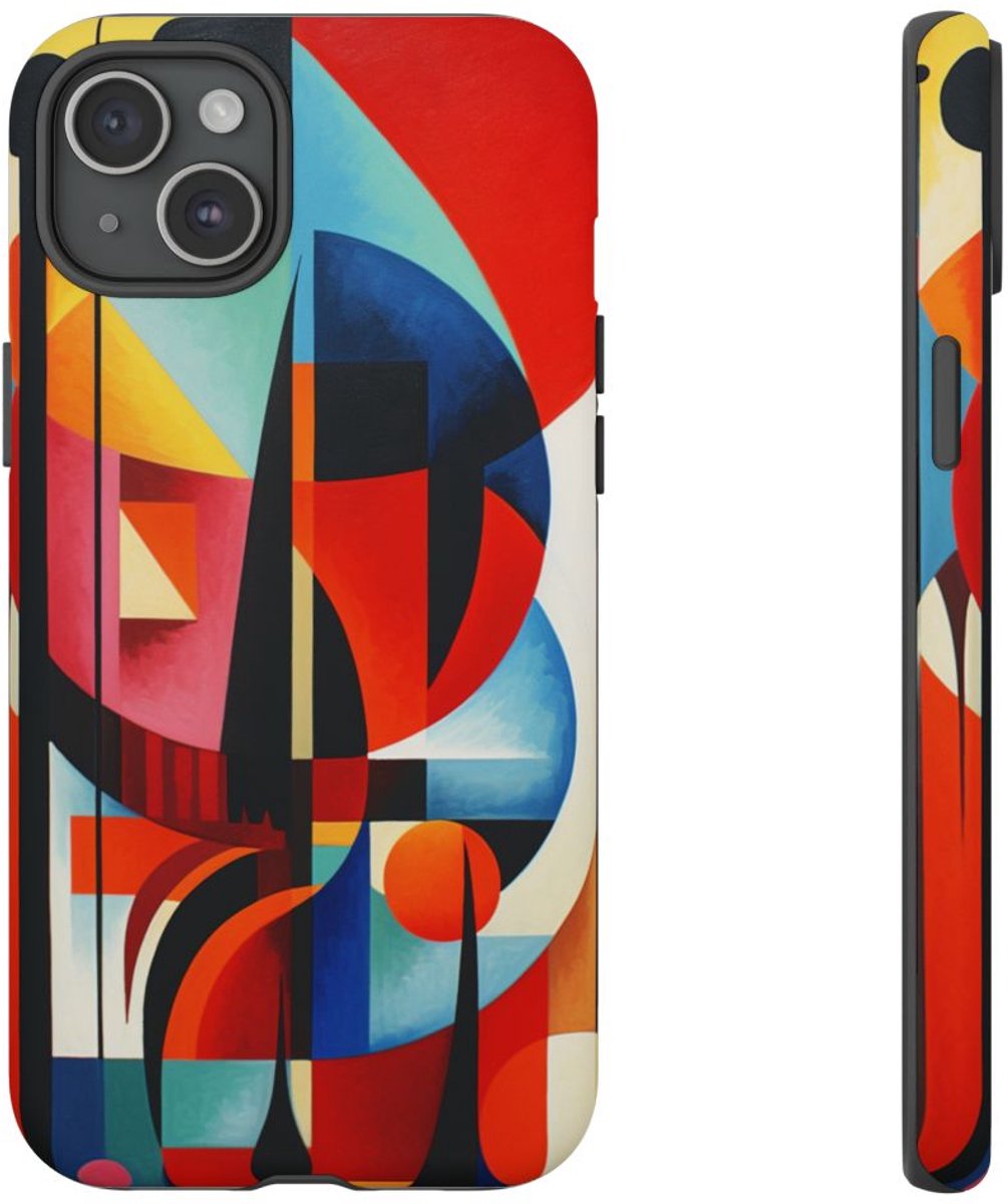 Abstracte Geometrische Compositie – Telefoonhoesje Geschikt voor iPhone 15 Plus