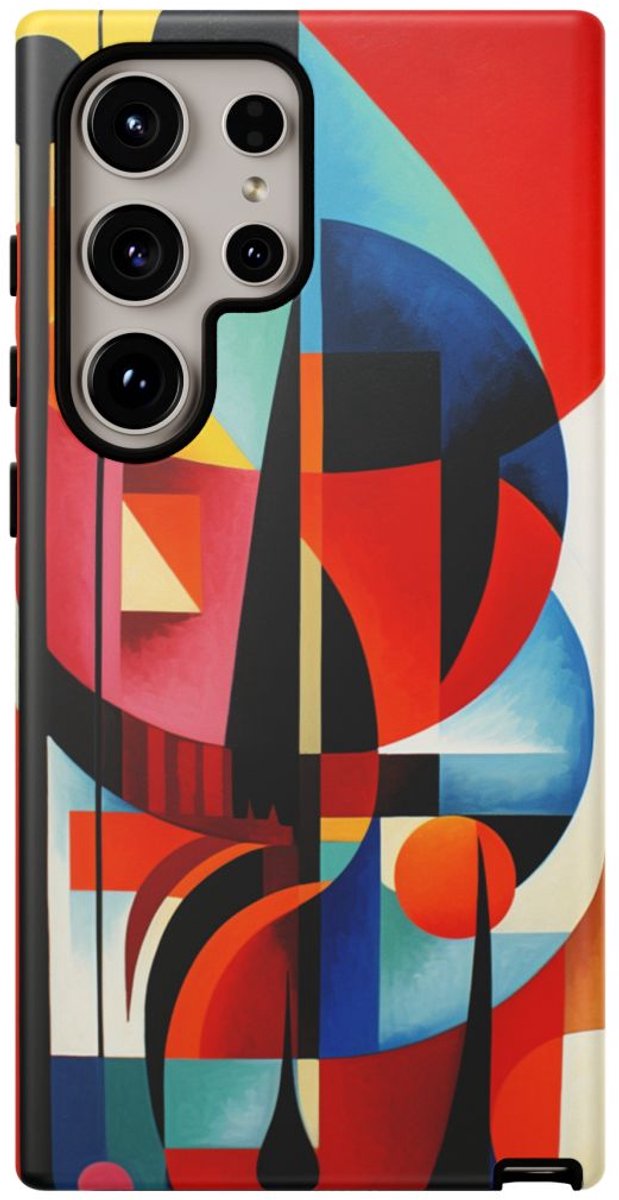 Abstracte Geometrische Compositie – Telefoonhoesje Geschikt voor Samsung Galaxy S24 Ultra