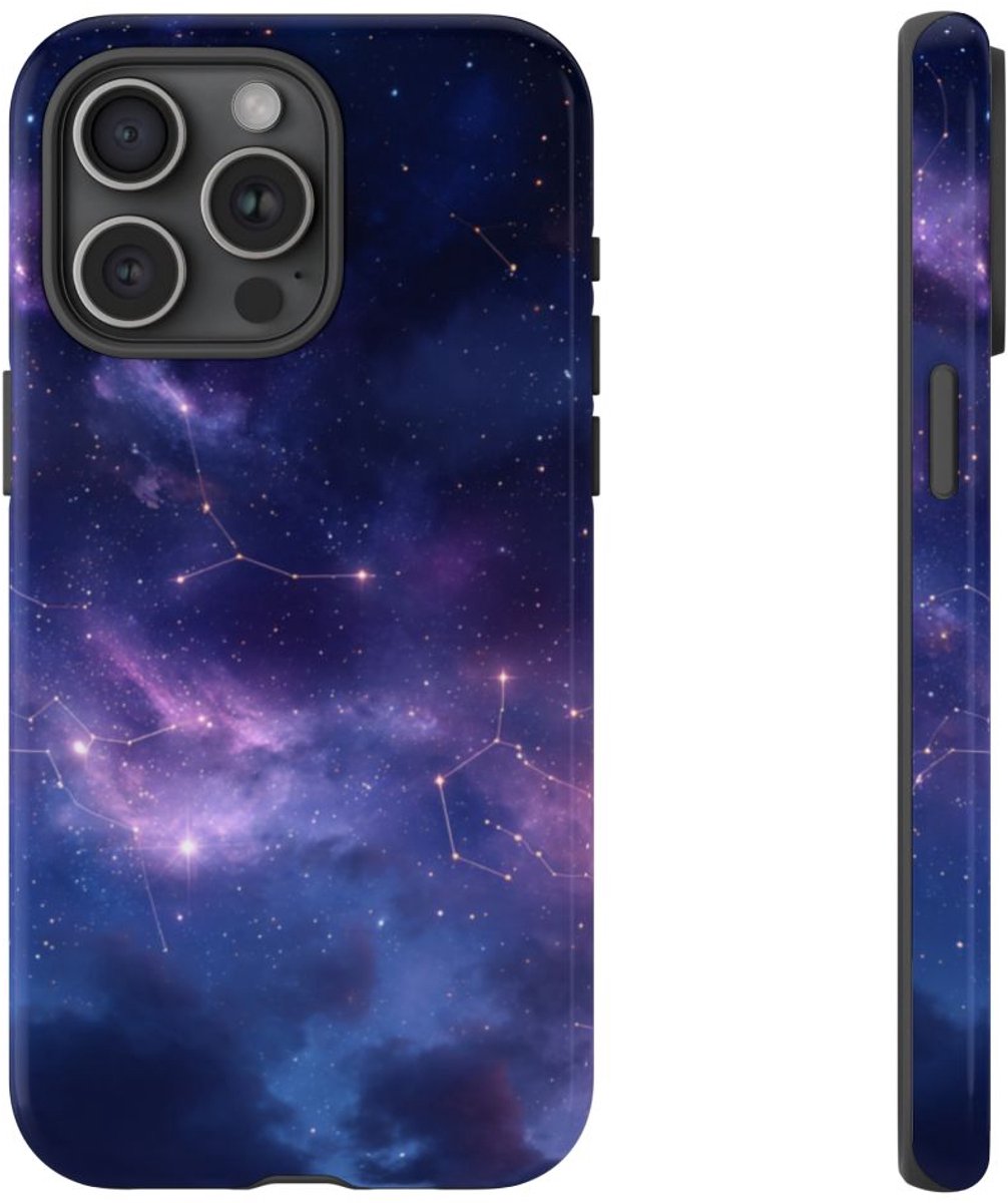 Sterrenhemel met Sterrenbeelden – Telefoonhoesje Geschikt voor iPhone 15 Pro Max