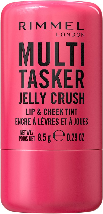 Rimmel Multi Tasker Jelly Crush lip- en cheek tint in een felroze huls.