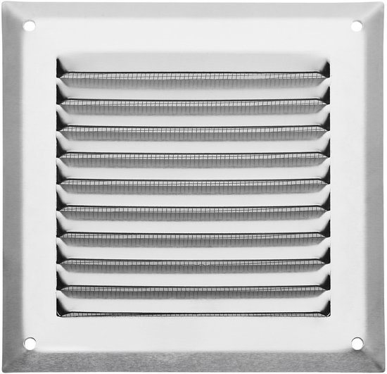 Bruin metalen ventilatierooster 10 x 10 cm met geïntegreerd