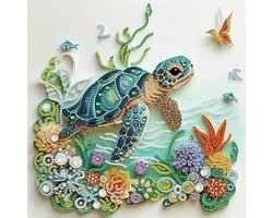 Diamond Painting - Zeeschildpaddier Speciale Vorm Diamond Art Kits - 5D Diamond Painting Kits - DIY Diamond Crystal Rhinestones Schildersets - voor Thuis Wanddecoratie Cadeau - 11,8 X 11,8 Inch