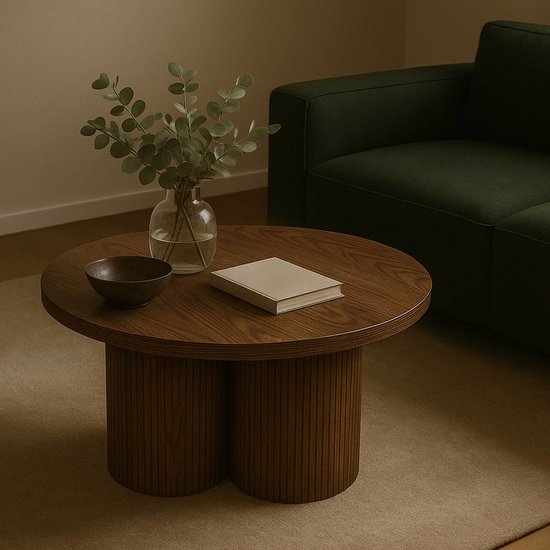 Ronde eettafel Fondi 80 cm breed in mat zwart