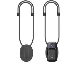 Magnetic Chest Holder for Action Camera, 360° Rotatable Neck Strap Chain Lanyard, Quick Release Selfie Chain Lanyard Mounting Accessories for C100 C200 C300 (BLACK)