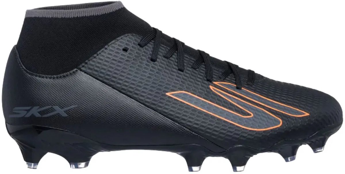 Zwarte Skechers Gold FG voetbalschoenen voor heren, lichtgewicht met SKX_2 High Academy design en stevige ondergrond.