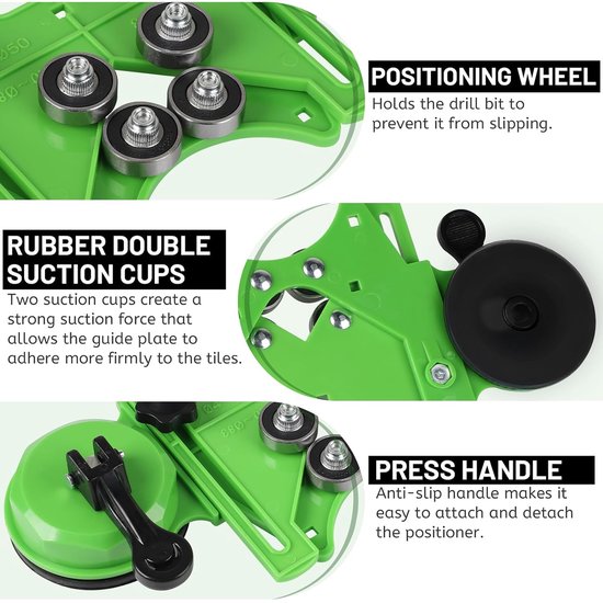 LALAGO Adjustable Drill Finder 4-83mm with Double Suction Cup Positioning Opening Template Diamond Hole Saw for Ceramic, Tiles, Glass, Marble van LALAGO — afbeelding 2
