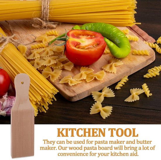 Gnocchi Board Pasta Machine Accessories - Natural Beech Wood Paddle Garganelli Makaroni Pasta Machine Caavarola Roll Spätzle Shelf for Pasta Basket Italian — afbeelding 2