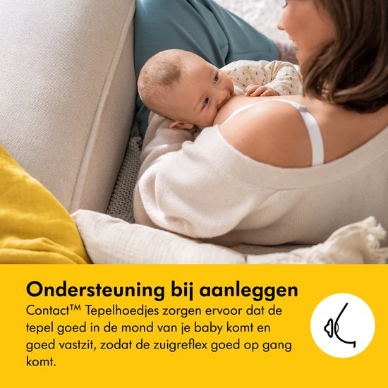 Medela Contact Tepelhoedjes - Bij problemen met aanleggen bij borstvoeding, voor platte of ingetrokken tepels - Maat M - 20 mm - 2 stuks van Medela — afbeelding 3