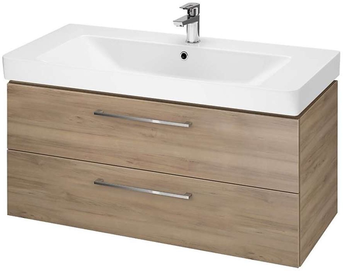 Cersanit Lara - Kast met wastafel, 46x99x45 cm, 2 laden, noten S801-331-DSM