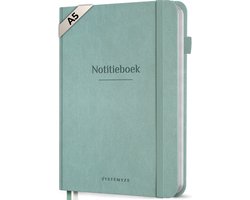Systemyze Notitieboek A5 Hardcover Leer Gelinieerd – Notebook Journal – 256 Genummerde Pagina’s – 140 Grams Papier - Saliegroen