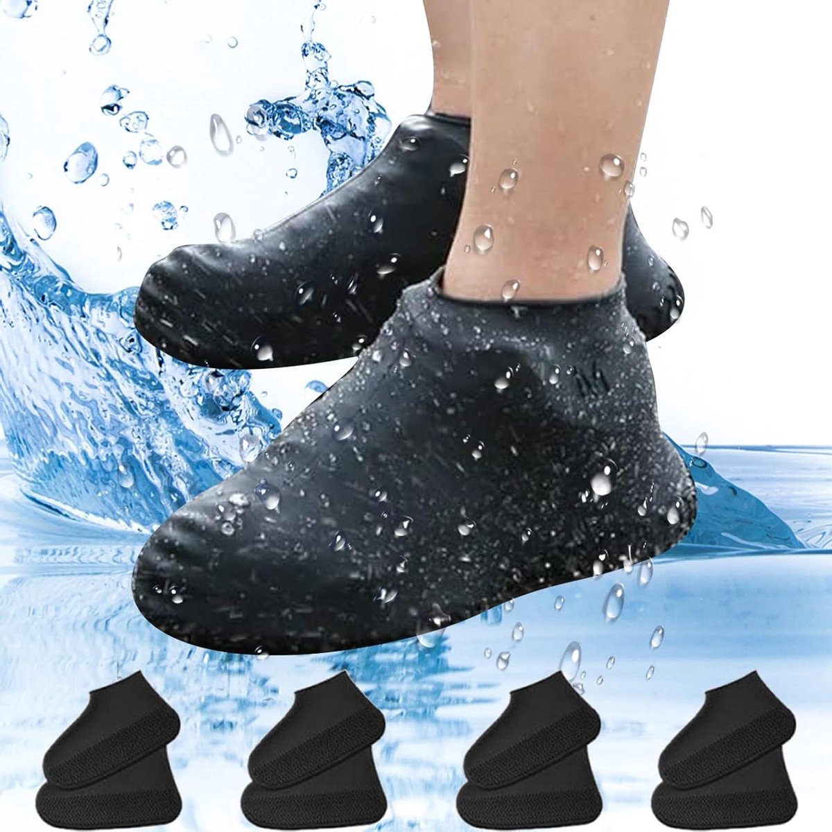 Waterdichte antislip schoenhoezen voor heren en dames - Set van 2 - Herbruikbare regenbescherming