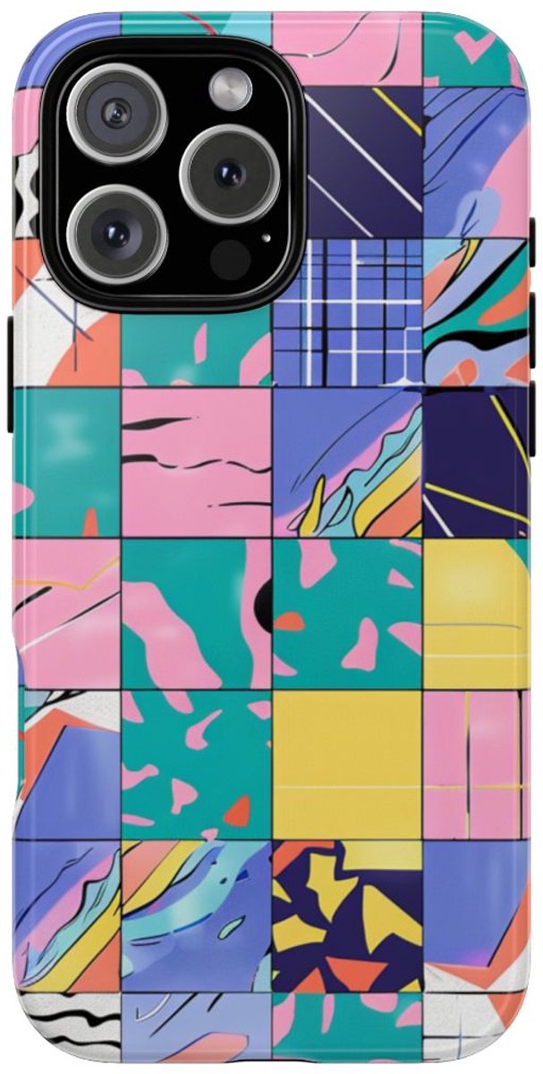 Kleurrijk Abstract Geometrisch Patroon – Telefoonhoesje Geschikt voor iPhone 16 Pro Max