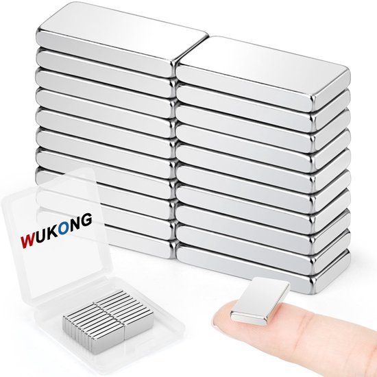 MIN CI 12 stuks sterke magneten, 20 x 10 x 3 mm, kleine magneten, sterke neodymium magneten voor magneetbord, keukenkast, rechthoekig, whiteboard, foto's, ansichtkaart, kantoor