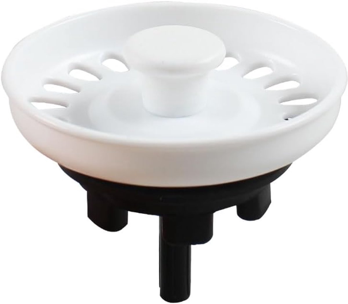 3" POM-gootsteenafvoermand; gootsteenstop voor keramische wastafel QS425 (wit- 1 verpakking)
