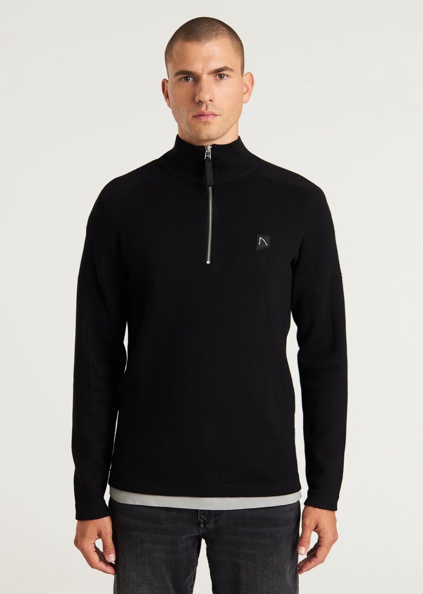CHASIN' Heren Trui - Oscar Half Zip - Zwart