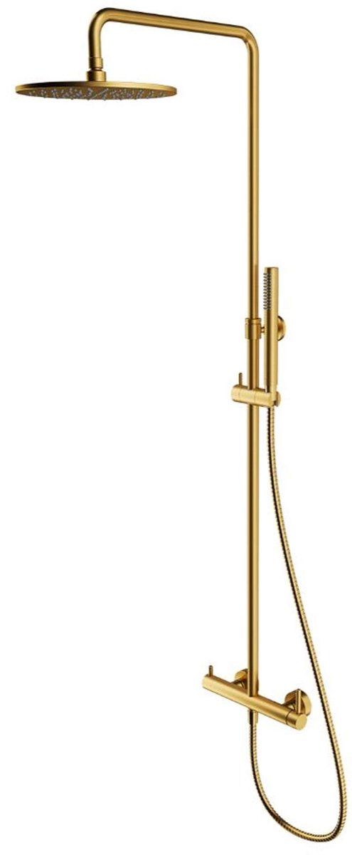 OMNIRES Y - Doucheset met kraan, diameter 25 cm, geborsteld goud Y1244MGLB