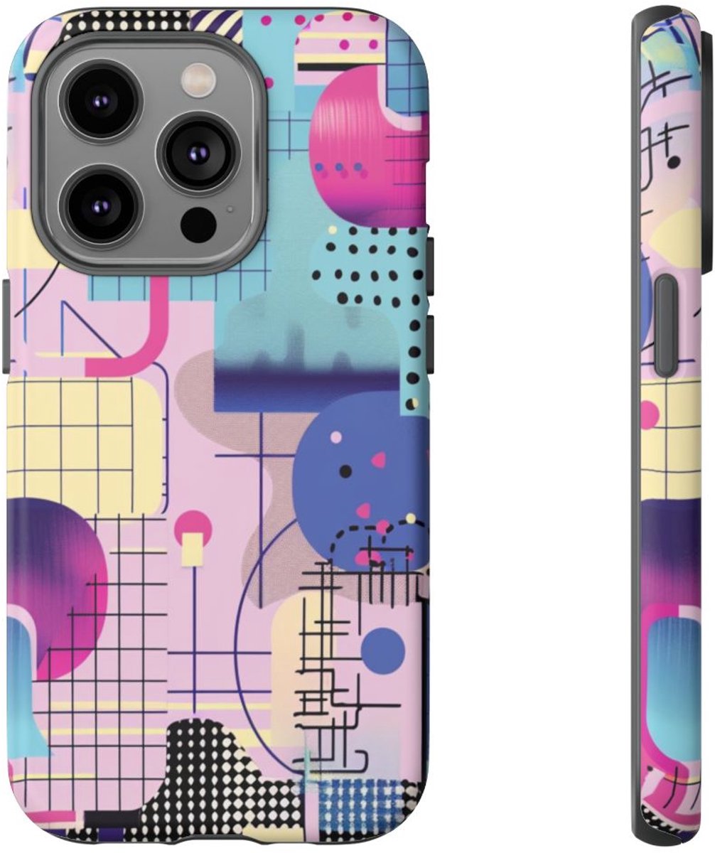 Kleurrijk Abstract Geometrisch Patroon – Telefoonhoesje Geschikt voor iPhone 14 Pro