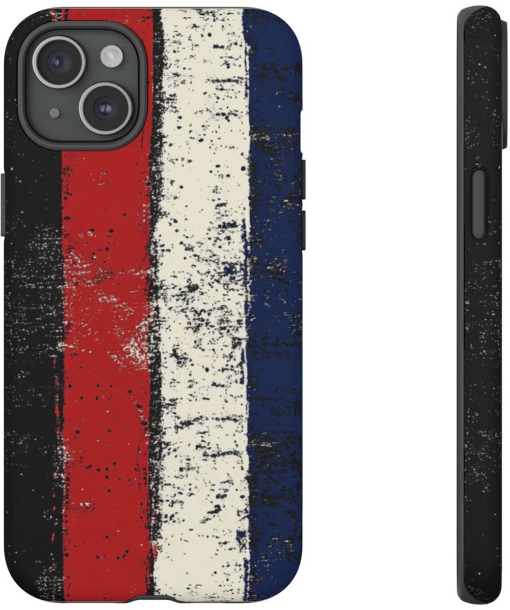 Verweerde Verticale Strepen Patroon – Telefoonhoesje Geschikt voor iPhone 15 Plus