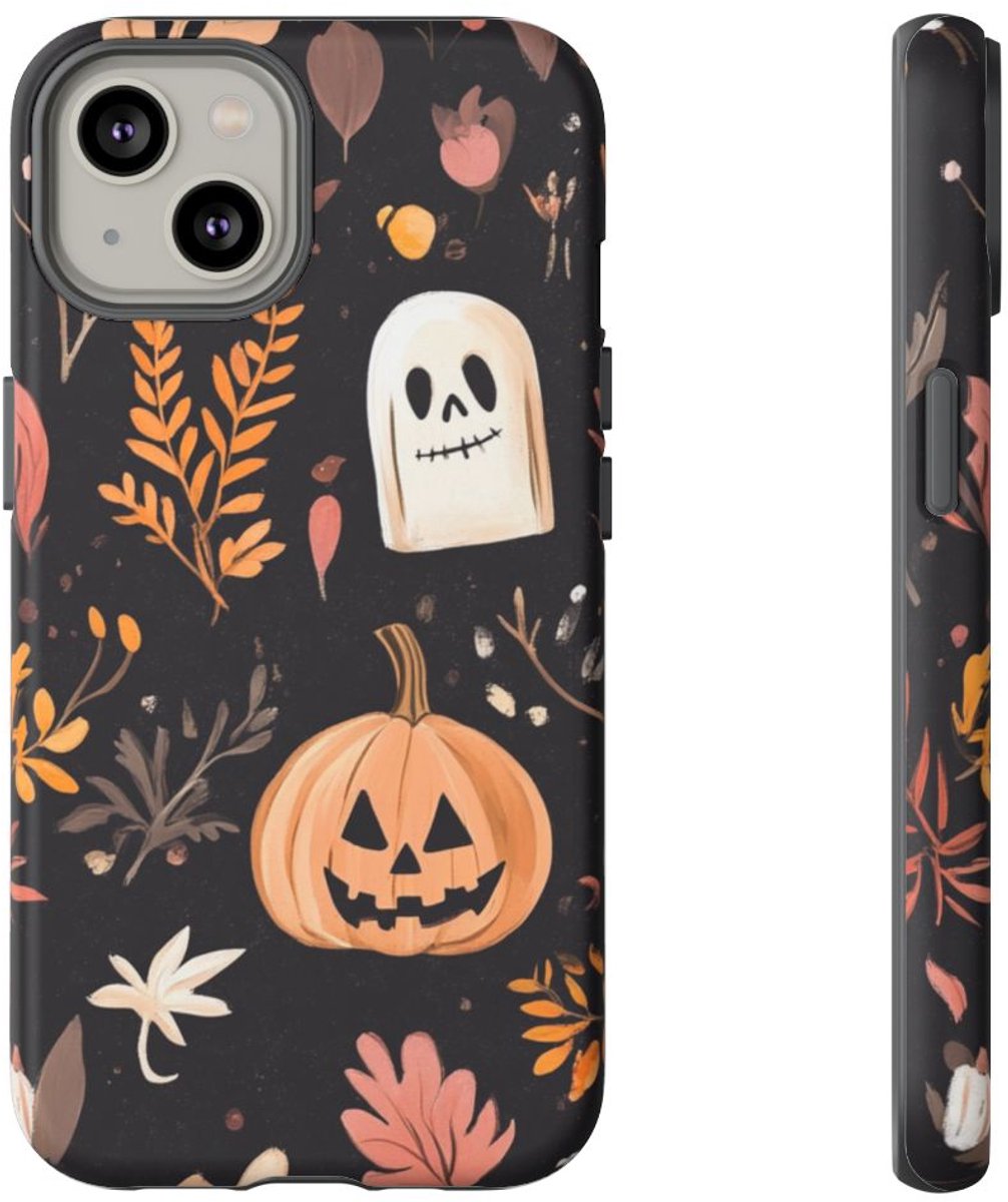 Halloween Pompoen- en Spookmotief – Telefoonhoesje Geschikt voor iPhone 14