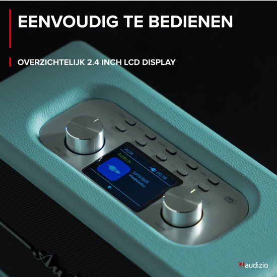 Retro speaker - Audizio Tune60 - Bluetooth speaker - Met afstandsbediening - 40W - Blauw van Audizio — afbeelding 3