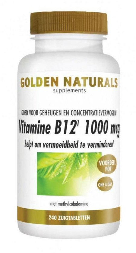 Golden Naturals Vitamine B12 1000 mcg (100 veganistische zuigtabletten)