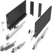 Système de tiroirs SOTECH JUNKER SLIM avec Push to Open (anthracite, hauteur 199 mm, profondeur 550 mm, capacité de charge jusqu'à 35 kg) tiroir de cuisine avec cadres de tiroir minces de 13 mm