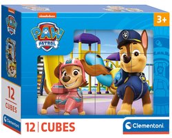 Clementoni - 12 Blokken Puzzel - Paw Patrol - 6 afbeeldingen - Vanaf 3 jaar