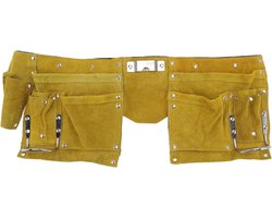 Allecto Plus - Lederen Gereedschapsriem met 7 Zakken en Quick Release Gesp - Gereedschap Organizer voor Timmerman Bouw Tuinieren - Duurzaam en Functioneel