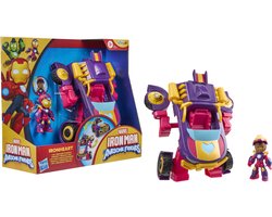 Marvel Iron Man and His Awesome Friends Ironheart, 2-in-1 mech-pak en voertuig, actiefiguur en speelgoedvoertuig