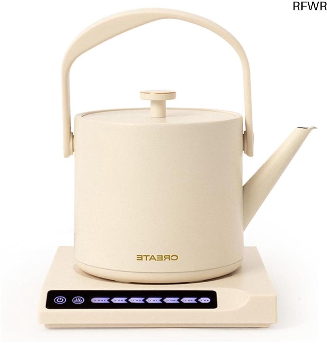 RFWR® Mini Waterkoker 500 ml met Digitale Temperatuurweergave - Wit