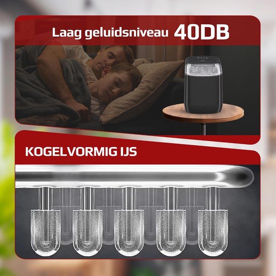 RFWR® IJsblokjesmachine - 25KG/24H - 9 Blokjes per 3 Min - Grote en Kleine IJssectie - Vol- en Watertekort Indicator - Energiezuinig en Stil van RFWR — afbeelding 5