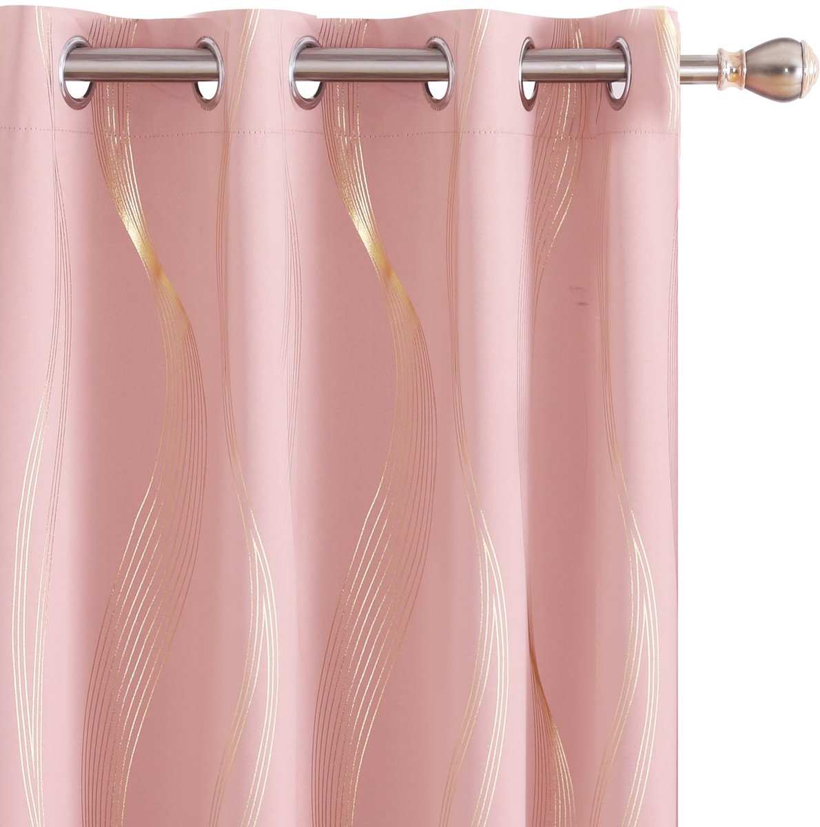 Ibenzoa Moderne Verduisteringsgordijnen Set van 2 met Thermische Isolatie en Ringen Roze