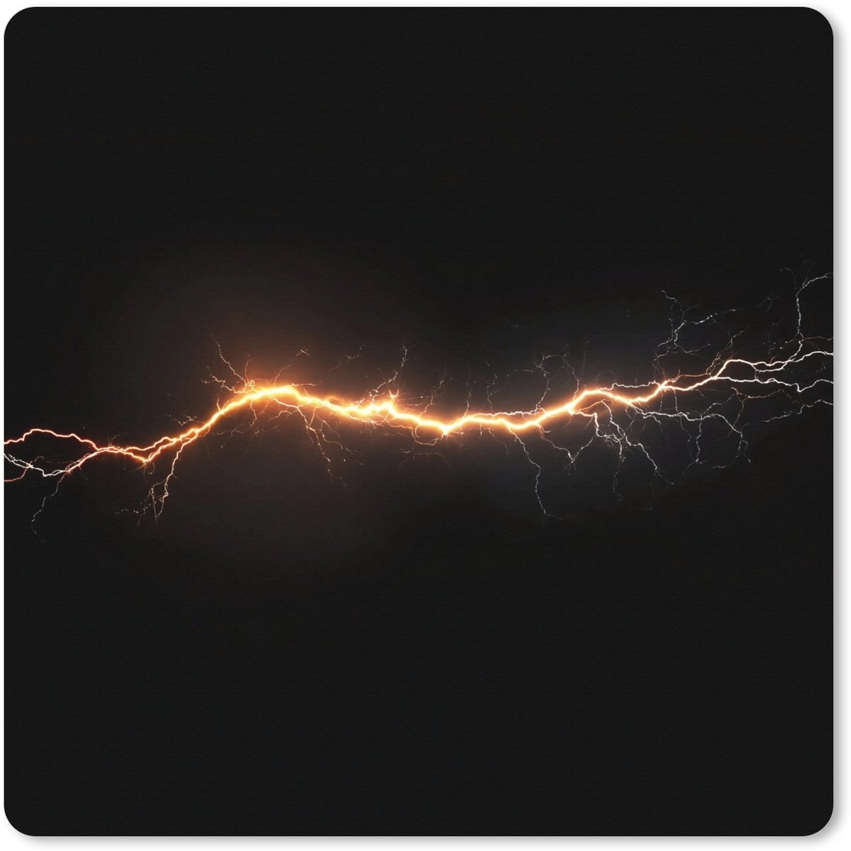 Muismat XXL 50x50 cm - Bureau onderlegger - Bureau mat Gaming - Oranje - Bliksemflits - Licht - Bureaumat - Gaming mousepad xl - Bureaulegger groot - Computer deskmat