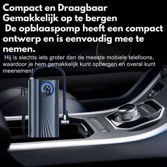 Draagbare Elektrische Luchtpomp Auto - Bedrade Compressor met Barometer - Voor Auto, Fiets, Motorbanden - Ballen - 150 PSI — afbeelding 3