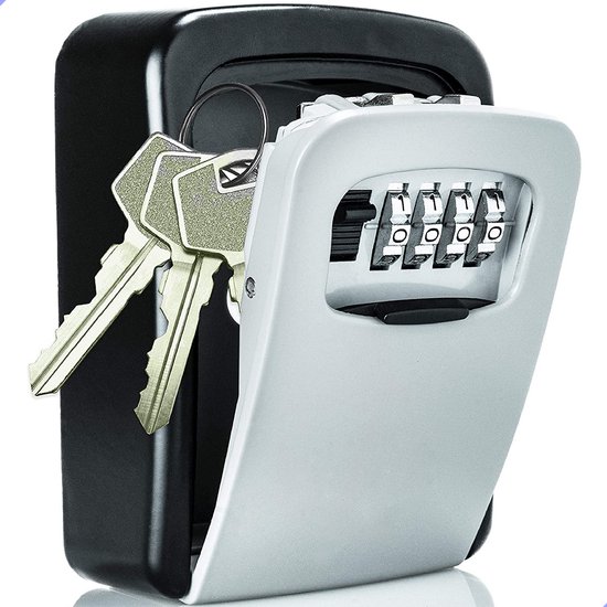 FitFusionHome Sleutelkluis - Sleutelkluisje met Code voor binnen en buiten - Sleutelkastje - Cijferslot - Thuiszorg - Weersbestendig - Grijs