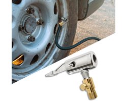 Luchtpomp mondstuk adapter - met ontluchtingsventiel connector - clip metaal snelle conversie auto - goud & zilver