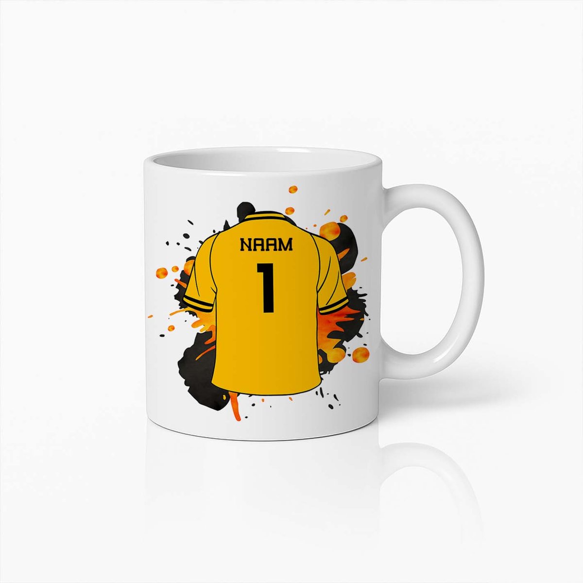 Persoonlijke Voetbalshirt Mok - Gepersonaliseerd Met Naam en Nummer Voetbalcadeau