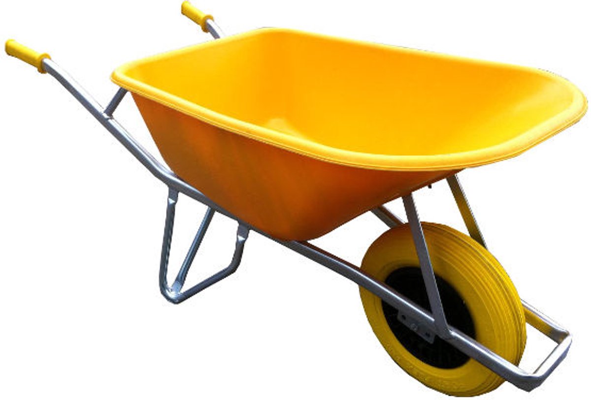 Fort Kruiwagen 100 Liter Straatmakers Geel Met Anti-Lek Band