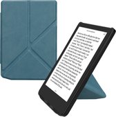 kwmobile e-reader hoesje geschikt voor Pocketbook Verse / Verse Lite / Verse Pro / Color / Vivlio Light/Light HD hoes - Ereader flip case met standaard - E reader cover van kunstleer - In petrol