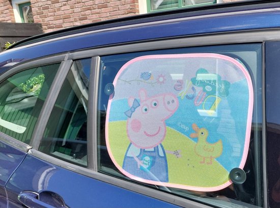 Foto: Peppa pig autozonnescherm voor kind duck car sunprotector set van 2 zonnescherm auto mezzo goodies