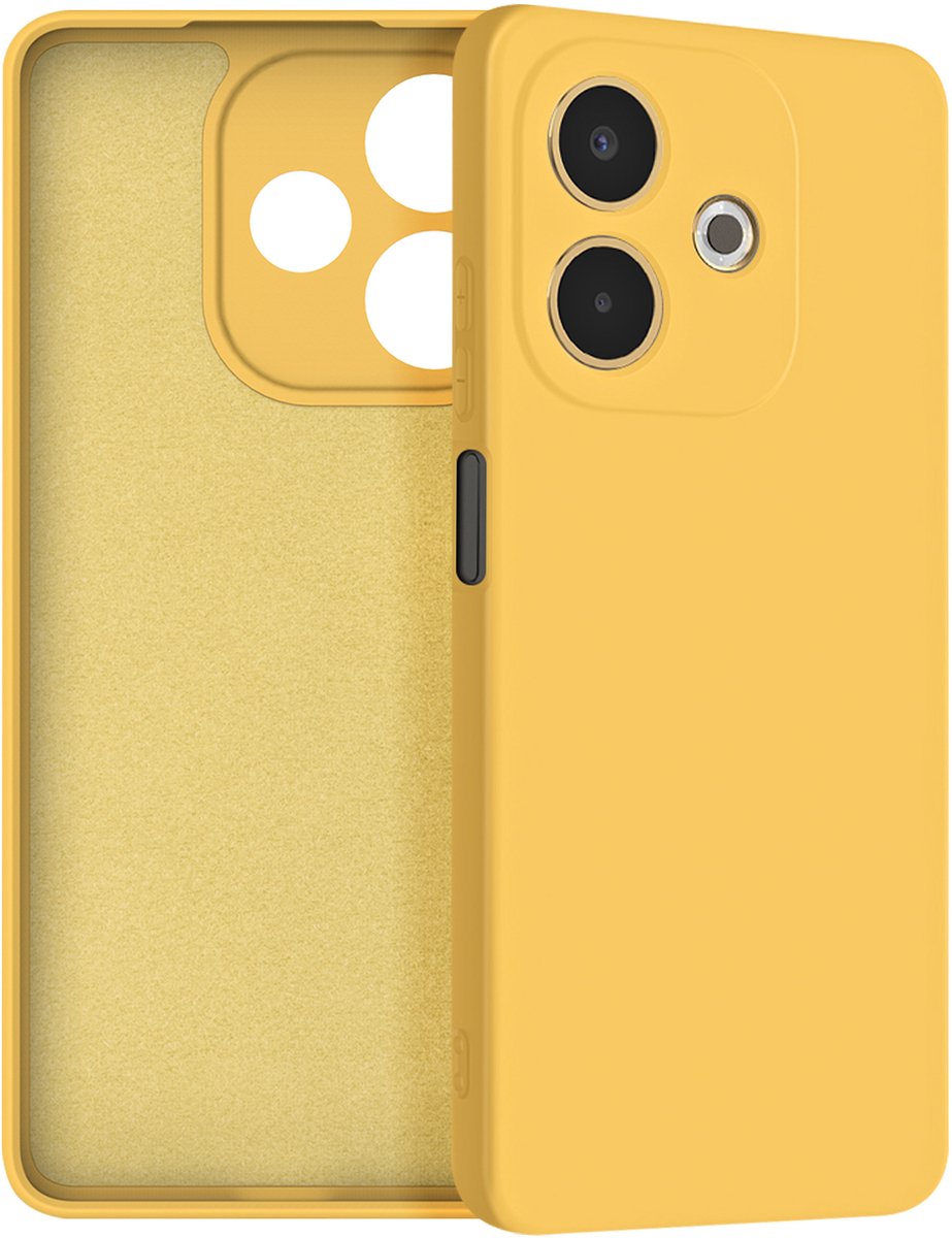 Avizar Hoesje Geschikt voor Oppo A5 Pro Bescherming Siliconen Soft-Touch, Geel