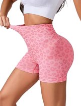 Legging court de sport gainant - Imprimé tigre rose - Leggings - Léopard - Taille L